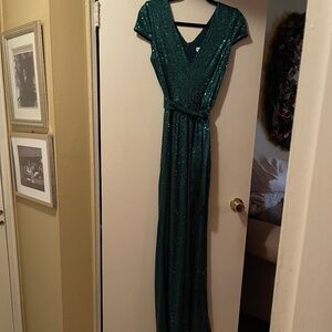 NWT emerald green sequin jumpsuit